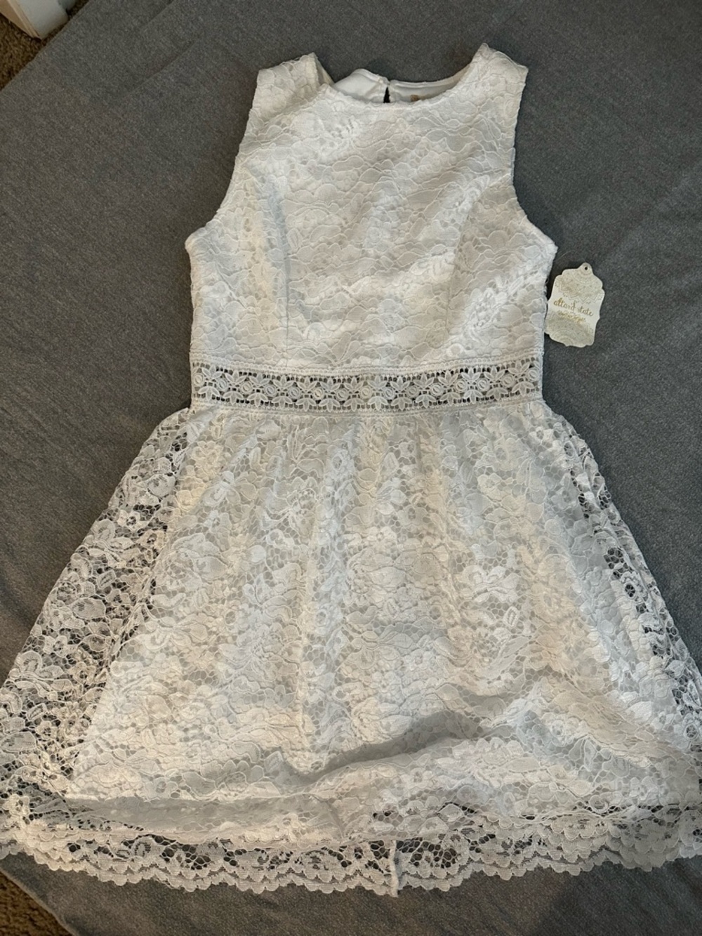 Altar'd State White Lace Fit-and-Flare Girls' Dress
